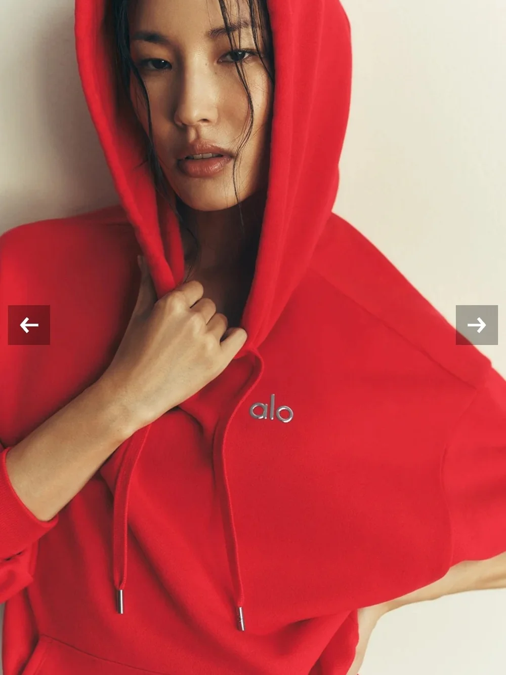 ALO Yoga Women’s Red Logo Drawstring Hoodie